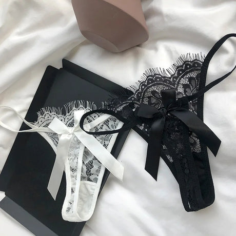 Lace Sexy Panties Thong Women Briefs Girls G String Hollow Out Transparent Underwear Female Thin Low Waist Lingerie Size S-XL