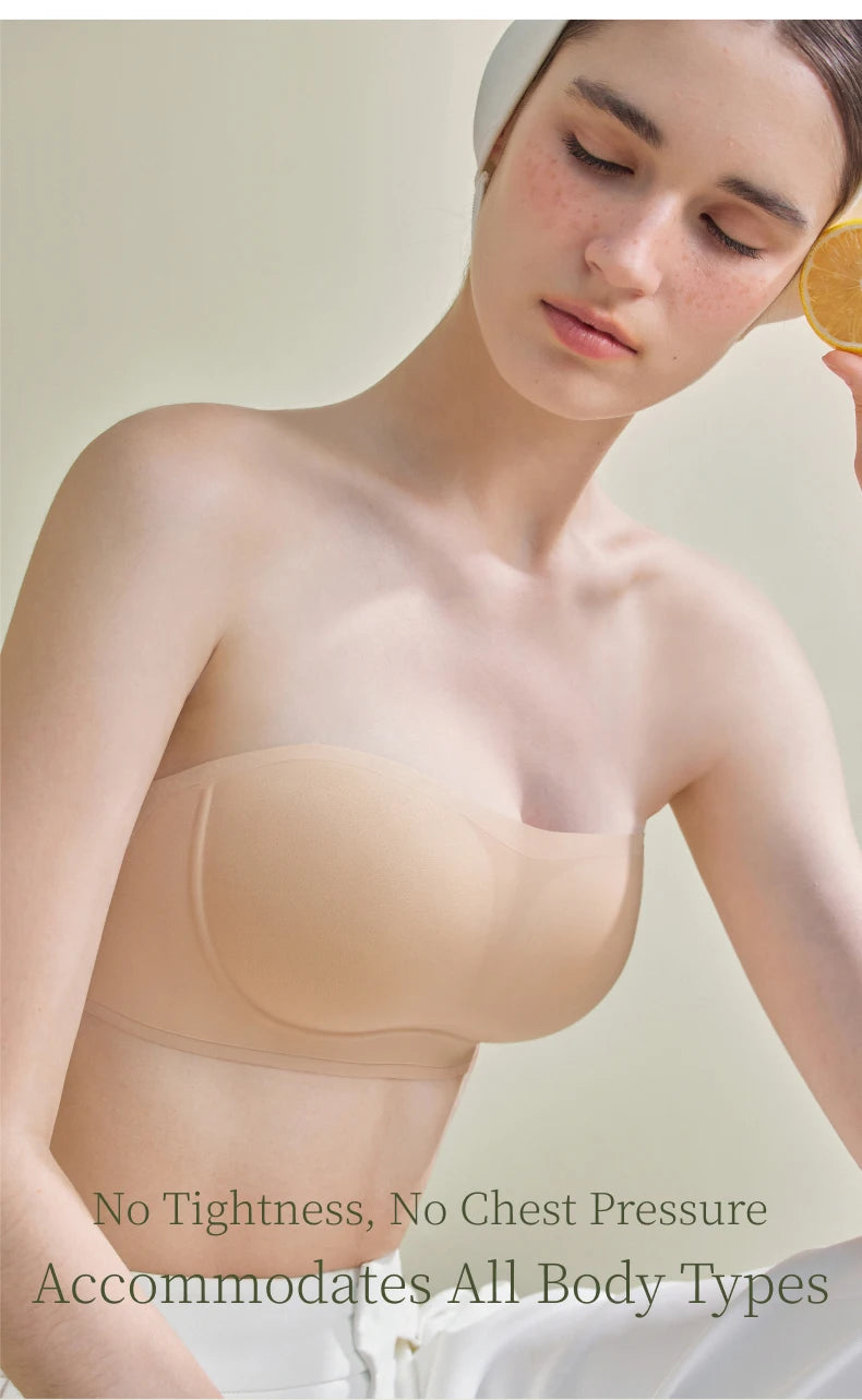 SUJIIN Invisible Strapless Bra for Women Wireless Seamless Push Up Bralette Lady Summer Convertible Multiway Lift Bras Female