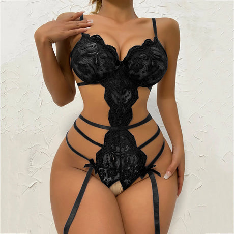 New Hot Sexy Lingerie Set For Women Lace Exotic Sets Sexy Lingerie Set Chain Panty Garter Fancy Luxury Kit Erotic Bra Set