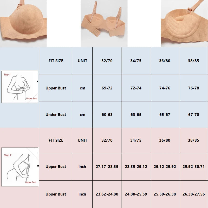 Women's Small Chest Underwear Seamless Push Up Bras Wireless Bralette Detachable Straps Breathable Brassiere Backless Lingerie