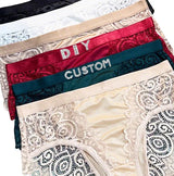 DIY Name Thong with Lace Silver Crystal Letters Hot Custom Thong Name Lace String Customized Women Underwear Personalized Gift