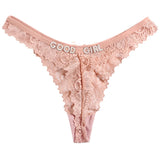 Personalized Rhinestone Letter Lace Thong for Women Custom Name Crystal G-String Panties Sexy Lingerie Gift