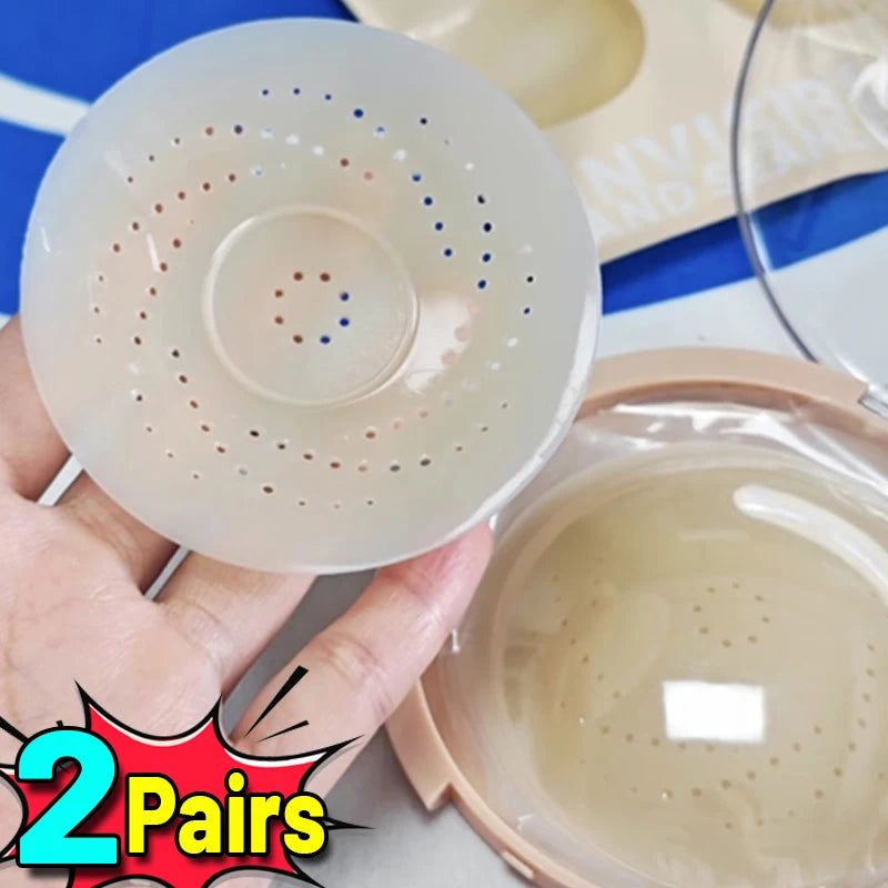 Reusable Breathable Nipple Cover Anti Convex Point Silicone Chest Pad Invisible Seamless Sticky Bra Summer Ultra Thin Breast Pad