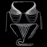 Tassel Underwear Rhinestone Bra Chain Harness for Women Accessories Sexy Fashion Crystal Bikini Bra and Thong Sets Body Jewelry
