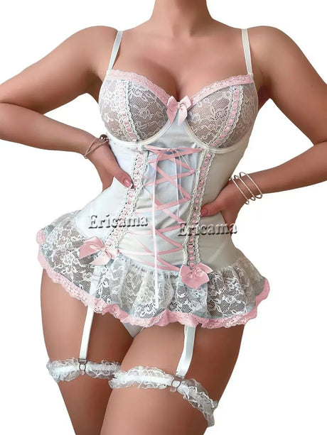 Erotic Underwear Bras Sets For Women Lace Garter Lingerie Intimates 2025 Underwire Bra And Panty Thongs Ladies Underwear Set