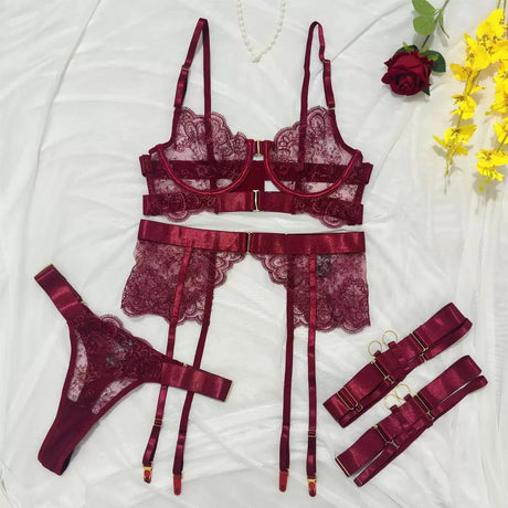 Two-piece Women's Set G-string Transparent Underwear Lolita Romantic Lingeries Set Sexy Bra and Panties Sets Lingerie for Woman