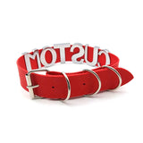Punk Red PU Personalized Custom Letters Collars Choker Necklace Sexy Customized Name Buckle Chocker Jewelry