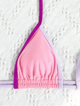Rinabe Pink Bikini String Bikinis Triangle Swimsuit High Cut Swimsuits Sexy Swimwear Halter Bathing Suit New Style Beachwear