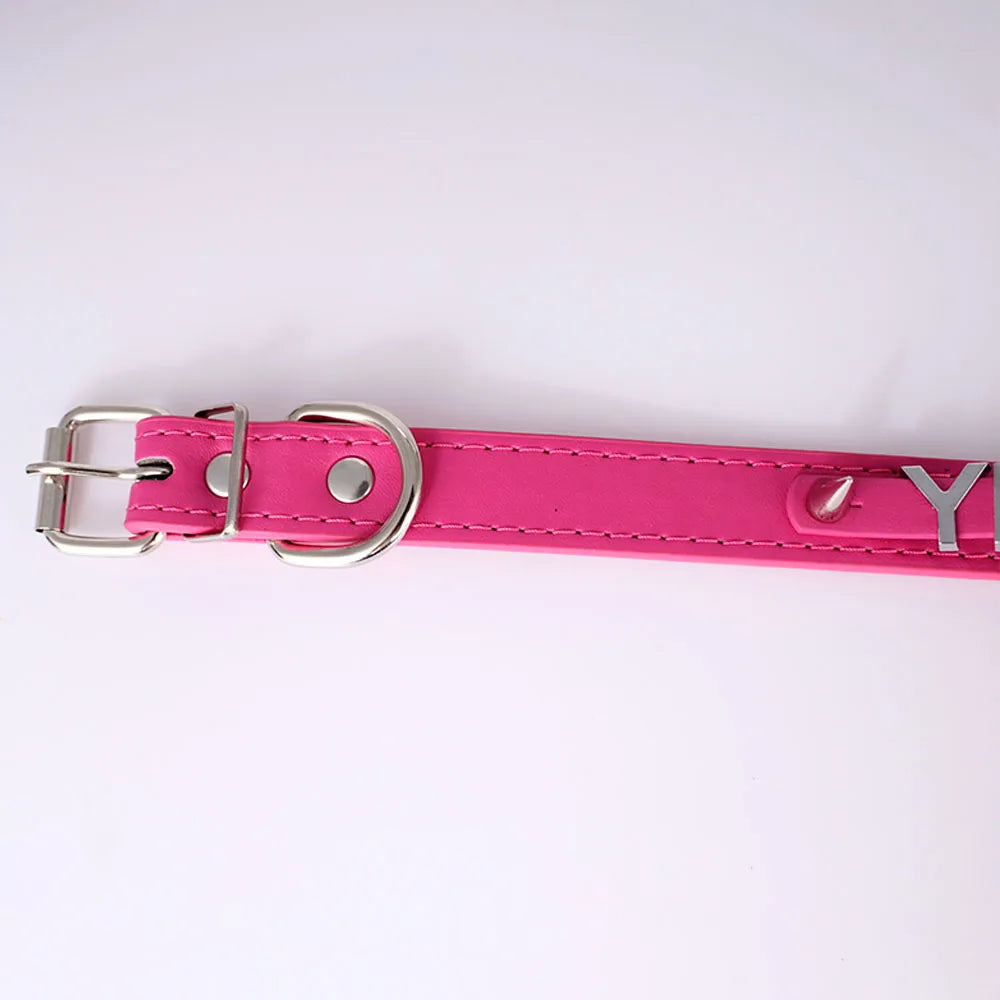 Lovely Personalized Letters  Choker Women Leather Collar Punk Chocker Custom Name Bling Crystal Jewelry Cosplay Necklace