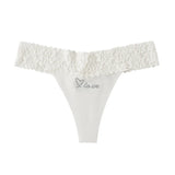 Custom Thong Crystal Letter Name G-string Women Ice Silk Panties Skin Effect Panty Seamless Knickers Girlfriend Anniversary Gift