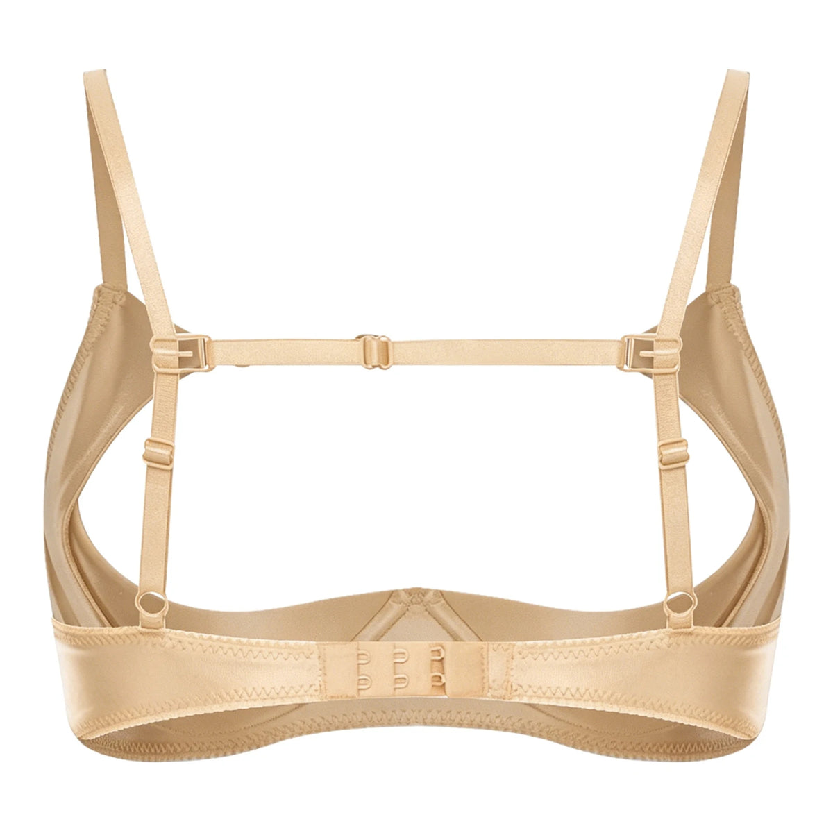 Womens Satiny 1/4 Cup Bra Solid Cut Out Adjustale Straps Underwired Shelf Bra Hollow Out Supportive Balconette Bra Underwear