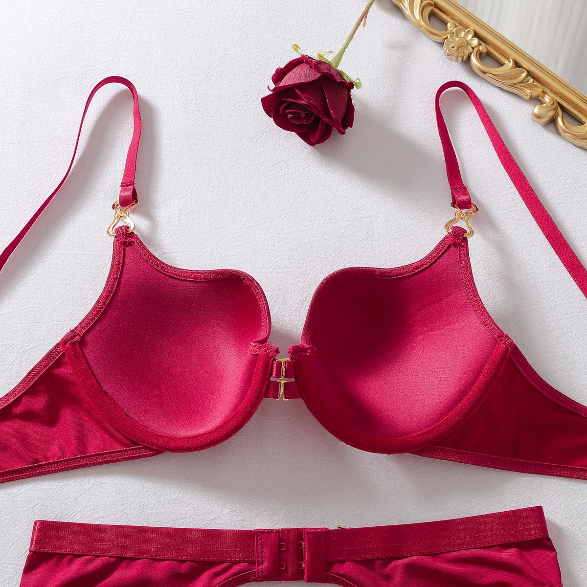 Sexy Strappy Lingerie Set Very Naughty Lingerie Garter Belt Push Up Bra Thong Harness Underwear Women Complete Intimate Outfits