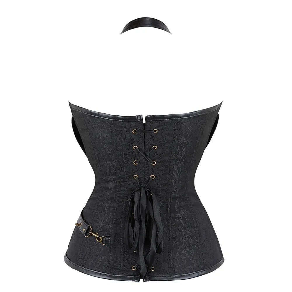 Women Bustiers Corsets Medieval Viking Pirate Costume Gothic Leather Overbust Corselet Steampunk Corset Vest Bustiers