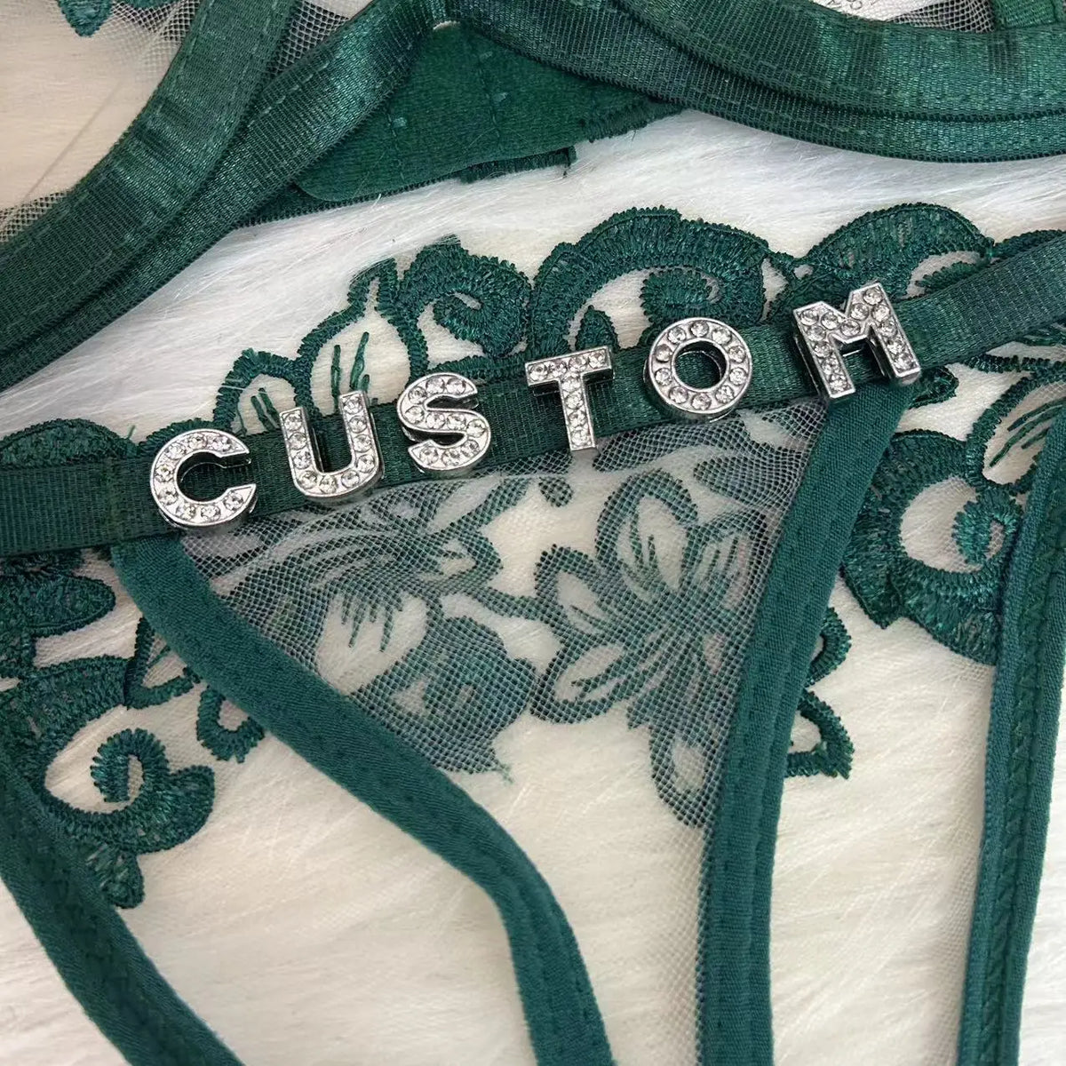 Custom Name Thong Bra Sets For Women Customized Underwear Hotwife Lingerie Lace Flower String Underpants Personality Panties