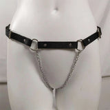 18 Leather Bondage Sleepwear Open Crotch Porn PU Garter Belt Lingerie Metal Chain Women Hot Babydoll Dress Strap Leg Sexy Briefs