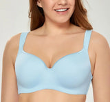 Seamless Plus-size Womens Anti-sagging Balconette Lightly Padded Push Up Bras Daily Full Cup Push-up Support Underwire Lingerie
