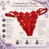 Customized Name Thong Panties with Rhinestone Letters Custom Thongs Personalized Thongs Sexy G-String Tanga Bikini Jewelry Gift