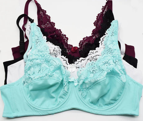 Womens Bra Sexy Lingerie Plus Size Bras Floral Lace Underwire Brassiere BH Tops Perspective Female Underwear B C D E F  Cup