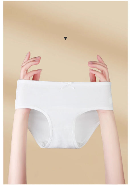 7PCS Women Disposable Panties White Briefs Breathable Cotton Underwear Soft Cute Girls Pantys Solid Underpants Female Lingerie