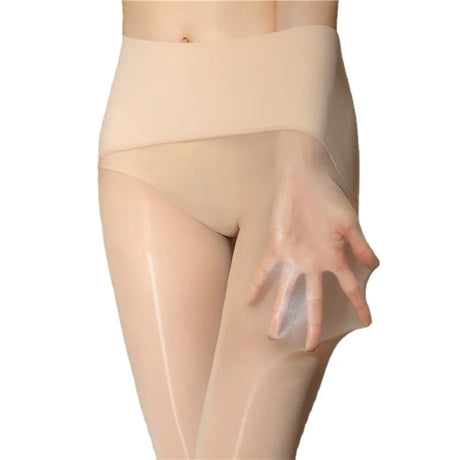 High Waist Seamless Stockings Horse Oil Stockings Sexy Oily Pantyhose Thin Section Flesh-colored Glossy Stockings женские чулки
