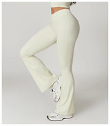 Flared Pants Women Yoga Bell-bottoms Tight Lifting Dance High Waist Tights Sport Pants Gym Running Breathable Fitness Leggings