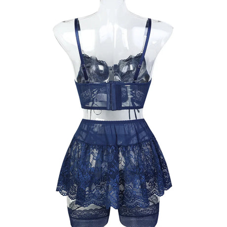 Fancy Sexy Lingerie Lace Ultra Sexy Women's Intimate Ethical Underwear G-String Hot Skirt Ensemble Outfits Brazilian Underwear
