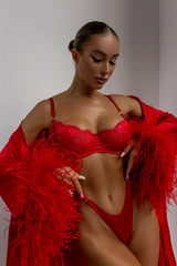 Ellolace Lace Lingeries Sexy Hot Halter Bra Heart g-String Thongs Sissy Erotic Garter Ensemble Exotic Sets Romantic Underwear