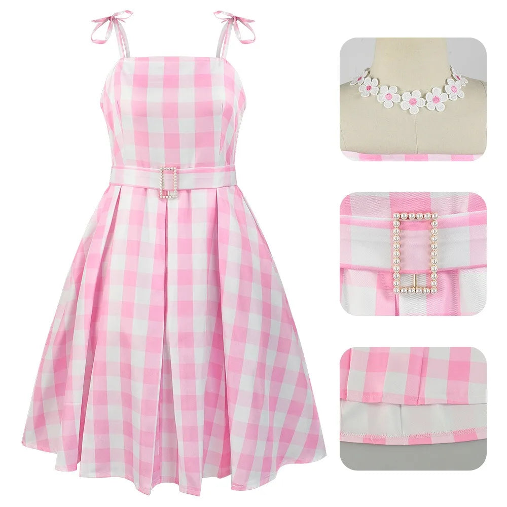Homchee Trends COS Pink Princess Dress for Women Role Play Dress for Halloween Christmas Cosplay Costume Cute Dress