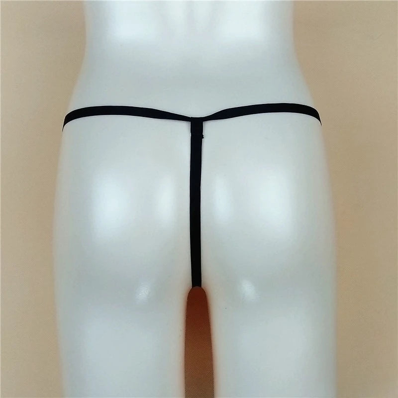 Sexy Massage Pearls Thong Women Panties Open Crotch G-string Erotic Lingerie Woman High Stretch Plus Size T Back Sex Accessories