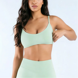 HISTELLO Impact Scoop Neck Bra Seamless Women Sports GYM Underwear Sexy Backless Yoga Clothing Naked Feeling Workout Fitness Bra