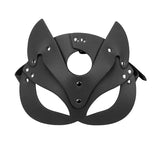 Full Face Mask PU Leather Cat with Binding Straps Set for Couple Sexy Head Cover Product Interest