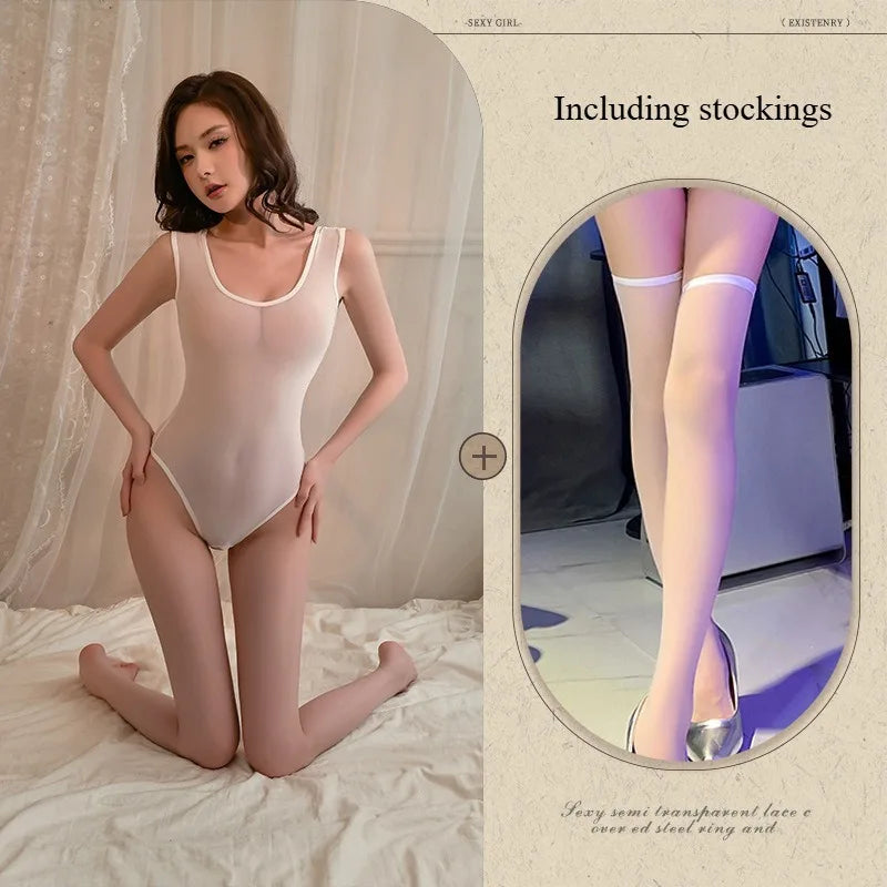 Erotic Lingerie Perspective Japanese Camisole Backless Swimsuit Sexy Seductive Passionate Teasing Flirting Midnight Sex Suit