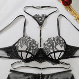 Women's Fashion Gemstone Pendant Decoration Heavy Craftsmanship Flower Embroidery Midnight Temptation Body Shaping Underwear Spl