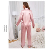 Women's Pajama Set Sleepwear Suit Loungewear Pj Set Satin Long Sleeve Tops With Pants 2 Pieces Pjs Pajamas for Women Pyjama