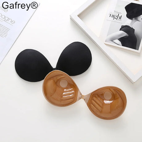Self Adhesive Invisible Bra Silicone Chest Stickers Women Gathering Flat Chest Display Big Push Up Bra for Night Dress Bridal