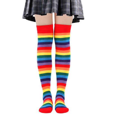 1/6 Pairs Women's Striped Stocking Japanese Over Knee Socks Fashion Women Keep Warm Slim Long Socks Black White Striped Hosiery