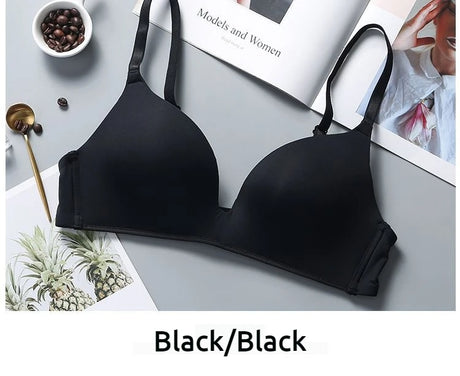 Ultra Thin Sexy Ice Silk Wireless Bra For Women Sexy Gather Underwear Push Up Simple Lingerie Seamless Brassiere Bralettle