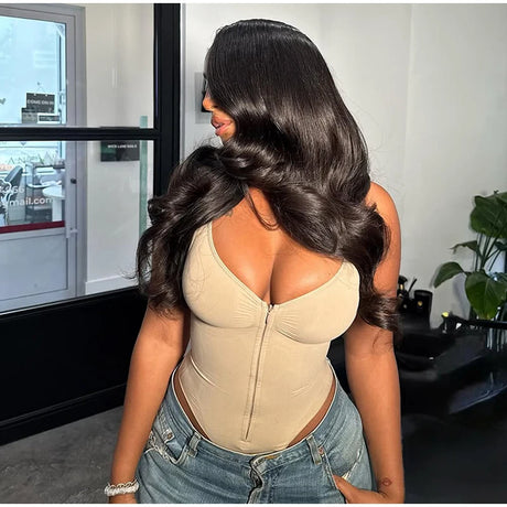 Sexy Tight Corsets Bodysuit For Women Deep V-neck Zippers Sleeveless Slimming Underwear 2026 New Lady Solid Backless Rompers