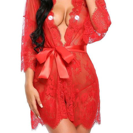 Exotic Women Lace Silk Satin Night Dress  Pajamas Nightgown Plus Size Sleepwear Nightgown Sexy Nightwear Sleepshirts for Women