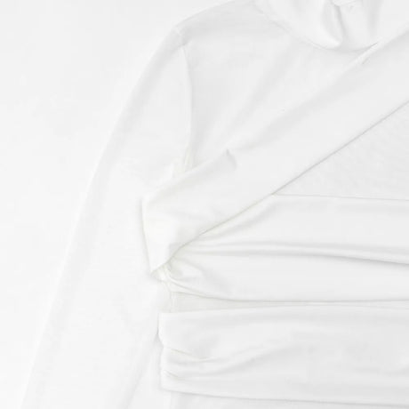 New 2026 White Bandage Bodysuit Women Mesh Transparent Sexy Slim Stretchy Jumpsuit Top T-shirt Long Sleeve Design 66005