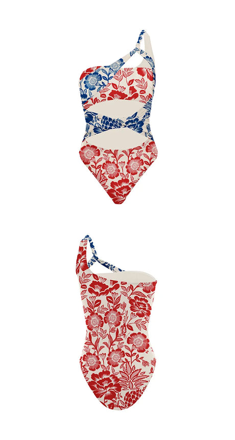 Sexy One Piece Swimsuit One Shoulder Solid Cut Out Monokini Pattern Women's Swimwear Slimming Bodysuit Women Beachwear 2022