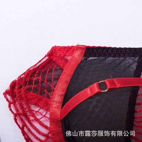 Tornova Erotic Lingerie Lace See-through Patchwork Hollow Body Shaping Gather Together Women Delicate Intimate Mesh Intimate Bra