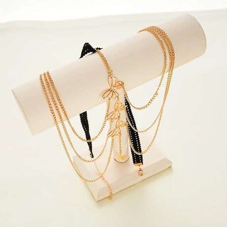 Bohemia Multi Layer Butterfly Tassel Leg Chain for Women Fashion Sexy Metal Bodychain Beach Thigh Leg Chain Jewelry Accessories