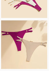 Women’S Low Rise Thong Sexy Panties Double Love Buckle Strap G-String Sports Thongs Breathable Underpants for Fine Womens Белье