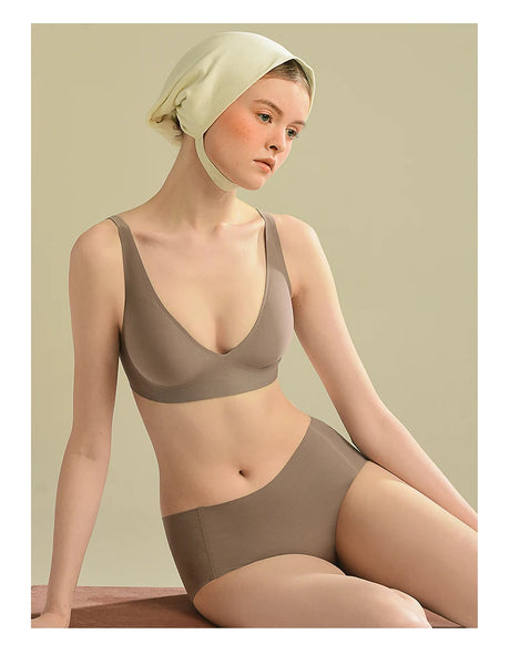 SUJIIN Sexy Wireless Bras for Women Plunge Seamless Invisible Padded Push Up Bra Comfortable Smoothing Female Bralette Bh MX074G
