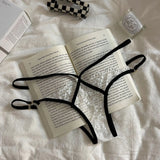 French Lace G Strings Low Waist Seamless Panties with Sheer Mesh Panels for a Sensual Fit