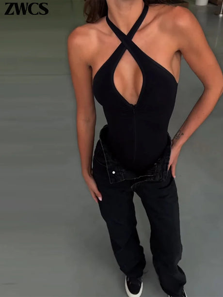 Sexy Tight Corsets Bodysuit For Women Deep V-neck Zippers Sleeveless Slimming Underwear 2026 New Lady Solid Backless Rompers