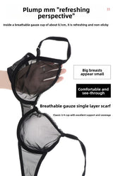 Transparent Bra Fully Sheer Mesh Bra Ultra-thin See-through Soft Underwire Bra Breathable Ultra-thin Beauty Back Sexy Bra