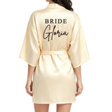 Customized Logo Wedding Date Name Bathrobe Faux Silk Bridal Robe Bride Bridesmaid Wedding Robes Woman Bachelorette Preparewear