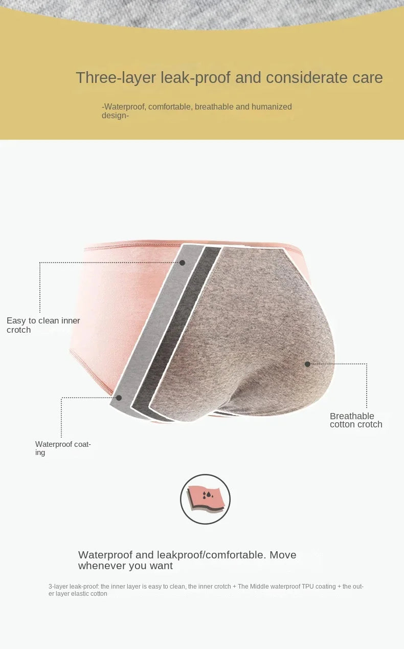 3PCS Cotton Menstrual Panties Leak Proof Breathable Sexys Panties Woman Women Girls Physiological Pants Women's Intimates M-XL